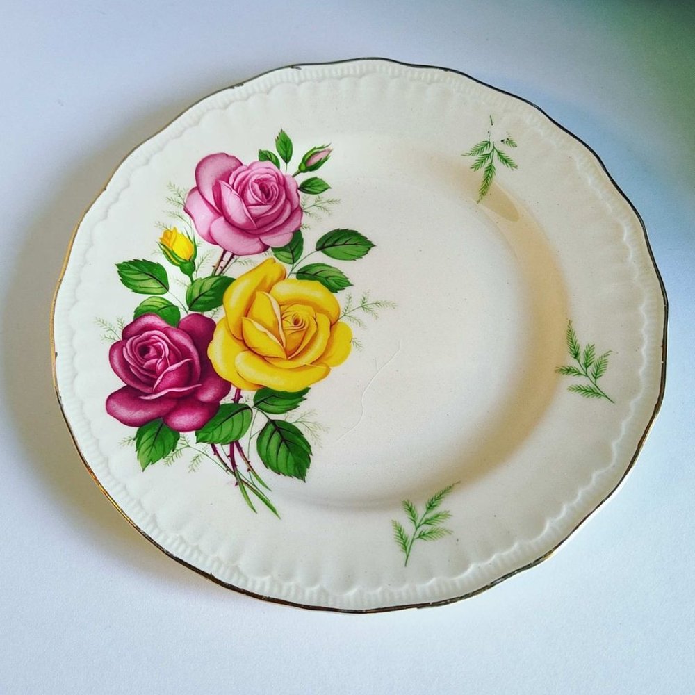 Vintage Bread Plate Swinnerton's Rosetta Luxor Vellum Staffordshire England